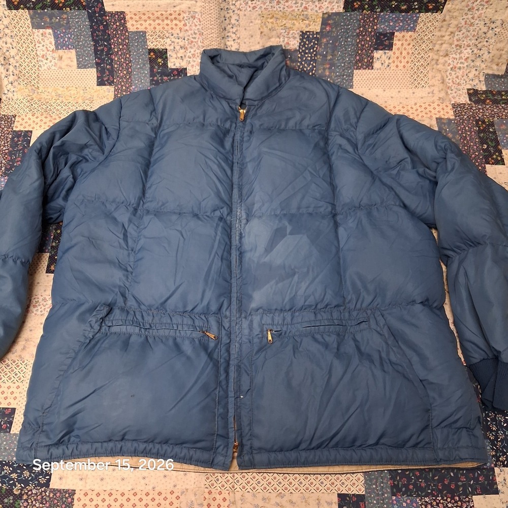 True Vintage Eddie Bauer Black Tag Goose Down Parka Coat Mens XL Packable Hood